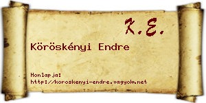 Köröskényi Endre névjegykártya